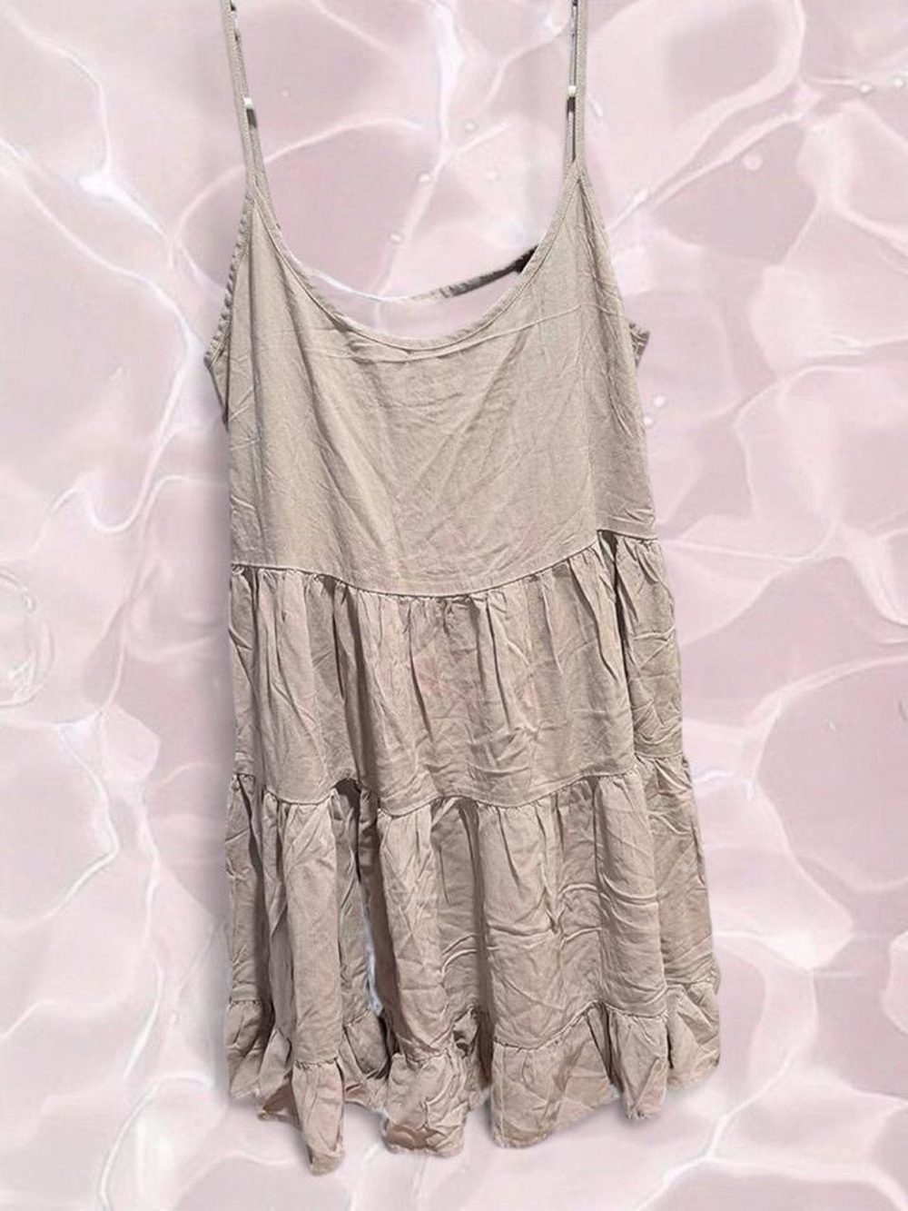 Brandy Melville Cream Tiered Slip Dress